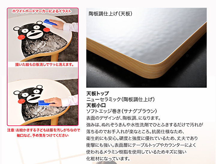RAKUGAKI 書いても消せる落書きテーブルの天板です。 楽がきデスク